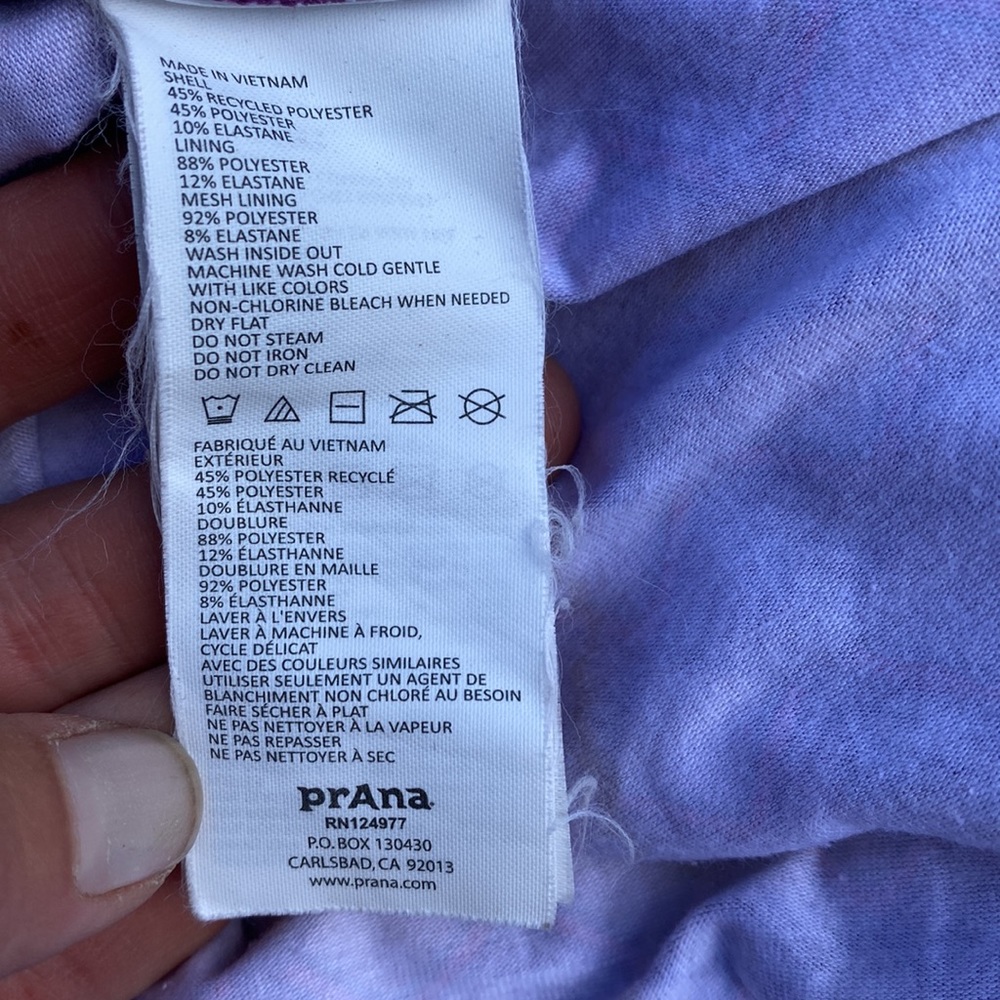 Prana Cora Cross Back Violet Purple Printed Dress Size Small - Picture 9 of 11